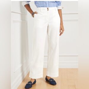 Talbots New England white chino wide leg size 6